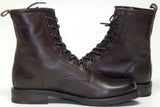 Frye Veronica Combat Size 8 M Women's Leather Ankle Boots Dark Brown 3476276-DBN
