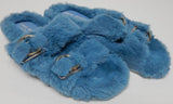 Urban Sport by J/Slides Babee Size US 10 M Women's Faux Fur Slide Slippers Blue