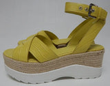 Marc Fisher Zarita 2 Size 8.5 M Women's Espadrille Platform Wedge Sandals Yellow
