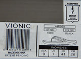 Vionic Tide II Size US 9 M EU 41 Women's Leather Orthotic Thong Sandals Black