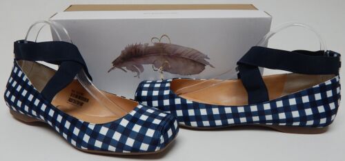 Jessica Simpson Mandalaye Size 6 M EU 36.5 Women's Flat Shoes Gingham Navy Combo