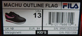 Fila Machu Outline Flag Sz US 13 M (Y) EU 31 Little Kids Boys Girls Shoes Black