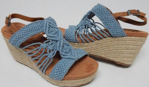 Zodiac Palm Size US 9 M EU 39 Womens Crocheted Slingback Espadrille Sandals Blue - Texas Shoe Shop