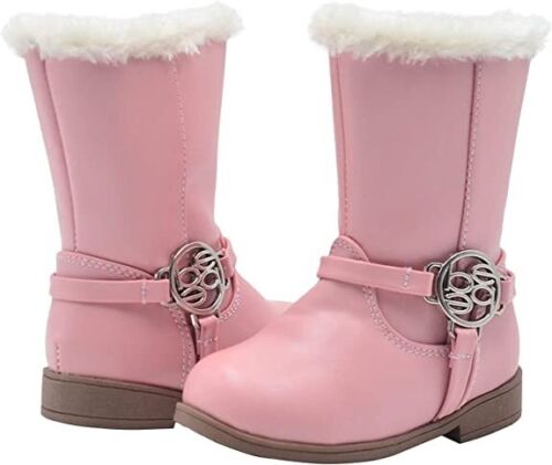 bebe Girls Size 7 M (T) Toddlers Girls Pull On Mid Calf Winter Riding Boots Pink