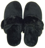 Vionic Marielle Size 6 M EU 36 Women's Faux Fur Adjustable Mules Slippers Black