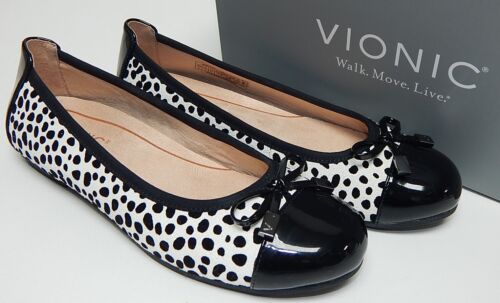 Vionic Spark Minna Spot Sz 6.5 N NARROW EU 37.5 Women's Suede Ballet Flats Shoes