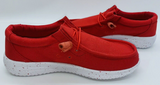 Apres by Lamo Paula Sz 9 M EU 40 Women's Slip-On Moc Toe Canvas Shoes Red MU2035