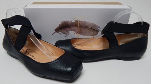 Jessica Simpson Mandalaye Sz US 10 M EU 42 Women's Perf Leather Flat Shoes Black
