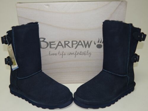 Bearpaw Clara Size 6 M EU 37 Women's Stain-Resist Suede Winter Boots Navy 2136W