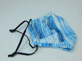 Simplicity Fabric Mask Adjustable Strap Metal Nose Bridge Breathable Blue /White