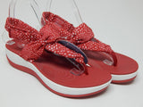 Clarks Arla Nicole Size 9 W WIDE EU 40 Women's Slingback Thong Sandals Red Dots