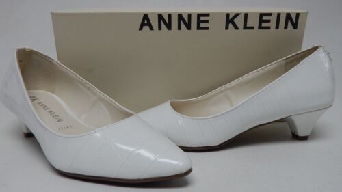 Anne Klein Xeni Size US 6.5 M Women's Slip-On Pumps White Crocodile AK183025