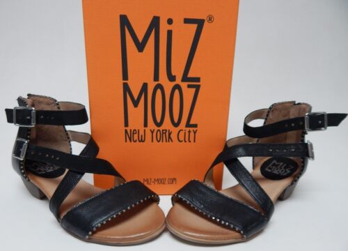Miz Mooz Cosmo Sz EU 38 W WIDE (US 7.5-8) Women's Leather Strappy Sandals Black
