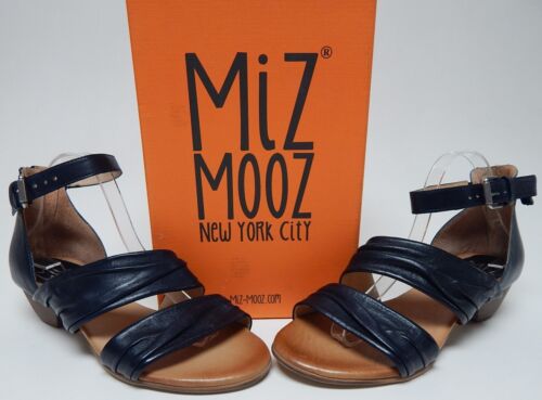 Miz Mooz Cassie Size EU 41 W WIDE (US 9.5-10) Women's Leather Sandals Midnight