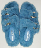 Urban Sport by J/Slides Babee Size US 8 M Women's Faux Fur Slide Slippers Blue