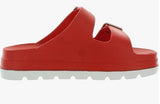 J/Slides Simply Size US 10 M Women's Adjustable EVA Platform Slide Sandals Red