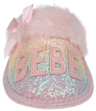 bebe Girls Size US 2/3 M (Y) Little Kid Girls Slippers Rainbow Glitter BBSLG0017