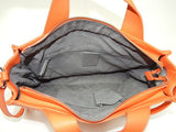 Vince Camuto Remy Woven Leather Shoulder Strap Zip Snap Tote Bag Monarch Orange