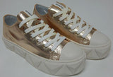 Schutz Energy Sz 6.5 M (B) Women's Leather Platform Lace-Up Shoes Platina/White