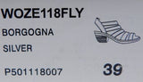 FLY London Woze Sz EU 39 M (US 8-8.5) Women's Leather Sandals Silver WOZE118FLY