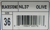 Blackstone NL37 Size EU 36 (US 5.5 M) Women's Side-Zip Leather Sneakers Olive