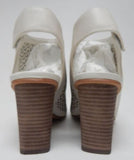 Vince Camuto Dastana Sz 10 W WIDE EU 42 Women's Leather Peep Toe Sandals Vanilla