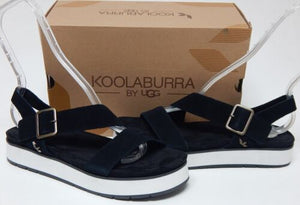 Koolaburra by UGG Serah Sz 8 M EU 39 Women's Suede Strappy Sandals Black 1118584