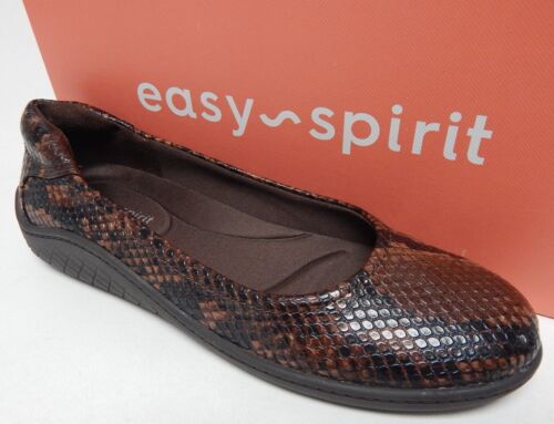 Easy Spirit Gabbie 3 Sz 6 N NARROW Women's Leather Ballet Flat Shoes Dark Brown