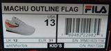 Fila Machu Outline Flag Sz US 13 M (Y) EU 31 Little Kids Boys Girls Shoes White