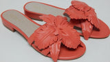 Cecelia New York Lila Size US 9 M Women's Leather Floral Slide Sandals Coral
