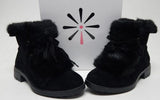 Isaac Mizrahi Live! Size US 8 M Women's Suede Lace-Up Hiker Ankle Booties Black