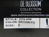 De Blossom Pita-60W Size US 6 M Women's Wide Calf Knee High Western Boots Brown