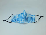 Simplicity Fabric Mask Adjustable Strap Metal Nose Bridge Breathable Blue /White