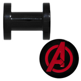 Marvel Avengers 1/2" (12mm) 0000g Screw Fit Ear Plug 316L Stainless Steel Black