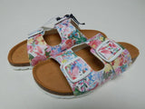 Joules Penley Size US 5 M Women's Two-Band Buckle Slide Sandals White Meadow