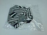 Simplicity Fabric Mask Adjustable Strap Metal Nose Bridge Black / White Checker