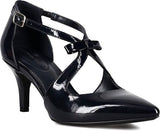 Bandolino Zeffer 3 Size US 10 M Women's Patent Leather Bow Accent Pump Dark Blue