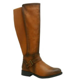 De Blossom Pita-60W Sz US 6.5 M Women's Wide Calf Knee High Riding Boots Cognac