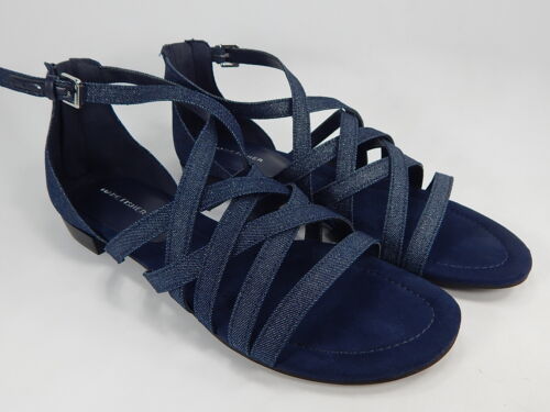 Marc Fisher Play 2 Size US 8 M Women's Cross Weave Strappy Stretch Sandals Blue