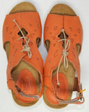 Sergio Tomani Patricia Sz EU 37 M (US 6.5-7) Women Leather Wedge Sandal Mandarin