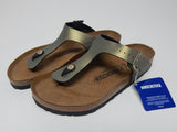 Birkenstock Gizeh Size 10 M EU 41 Women's Thong Sandals Icy Metallic Stone Gold