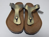 Birkenstock Gizeh Size 10 M EU 41 Women's Thong Sandals Icy Metallic Stone Gold