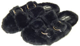 Urban Sport by J/Slides Babee Size US 10 M Women's Faux Fur Slide Slippers Black