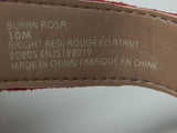 Earth Buran Rosa Sz 10 M EU 42 Women's Perf Suede Ankle Strap Wedge Sandals Red - Texas Shoe Shop