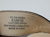 Sole Society Saundra Size US 8.5 M EU 39 Women's Leather Espadrille Sandal Black