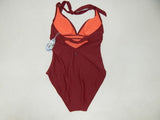 prAna Lahari Size Small (S) Tied Halter Top V-Neckline One Piece Rusted Roof