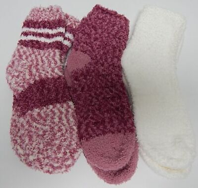 MeMoi Rugby Stripe Cozy Crew Socks Women's Size 9-11 Foxglove 3-Pair Pk MCC05468