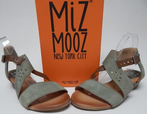 Miz Mooz Cienna Sz EU 38 W WIDE (US 7.5-8) Women's Leather Strappy Sandals Sage