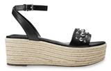 Marc Fisher Joyce Size US 8 M Women's Espadrille Strappy Platform Sandals Black