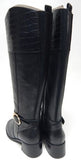 Marc Fisher Hailin Sz 6 W WIDE Women's Leather Wide-Calf Tall-Shaft Boots Black